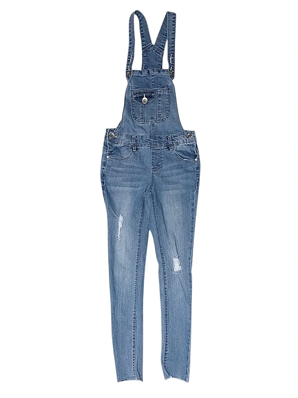 SQUEEZE Girl's Denim Distressed Overalls Size 10
